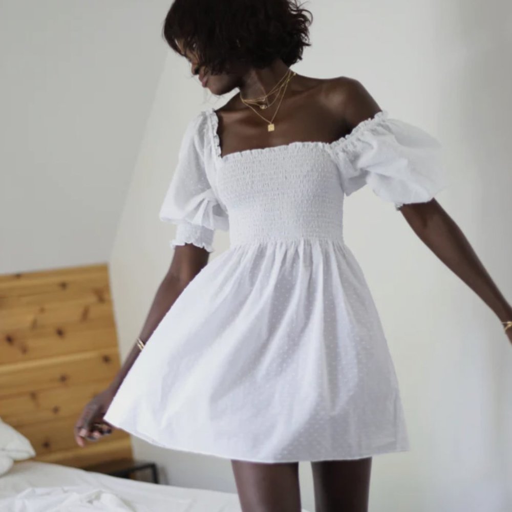 Hill House Home Athena Nap Dress - Swiss Dot Size Small EUC